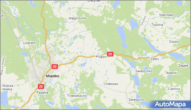 mapa Przęsin, Przęsin na mapie Targeo