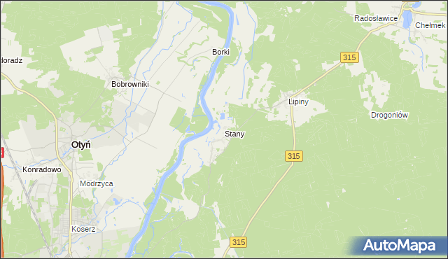 mapa Stany gmina Nowa Sól, Stany gmina Nowa Sól na mapie Targeo