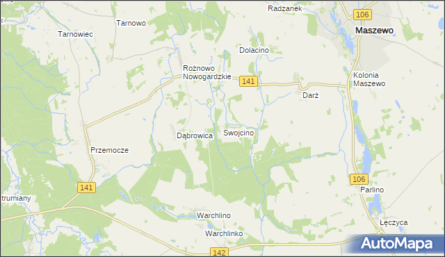 mapa Swojcino, Swojcino na mapie Targeo