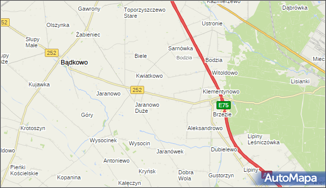 mapa Zieleniec gmina Bądkowo, Zieleniec gmina Bądkowo na mapie Targeo