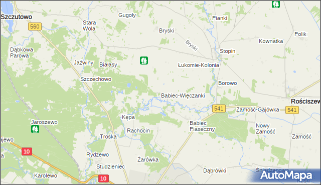 mapa Babiec-Więczanki, Babiec-Więczanki na mapie Targeo