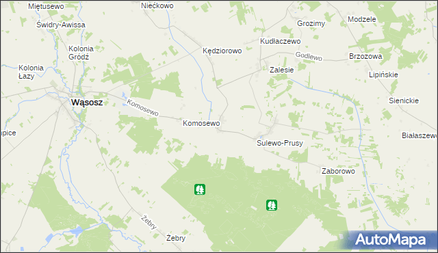 mapa Bagienice gmina Wąsosz, Bagienice gmina Wąsosz na mapie Targeo