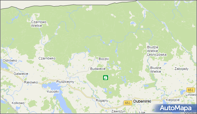 mapa Boczki gmina Dubeninki, Boczki gmina Dubeninki na mapie Targeo