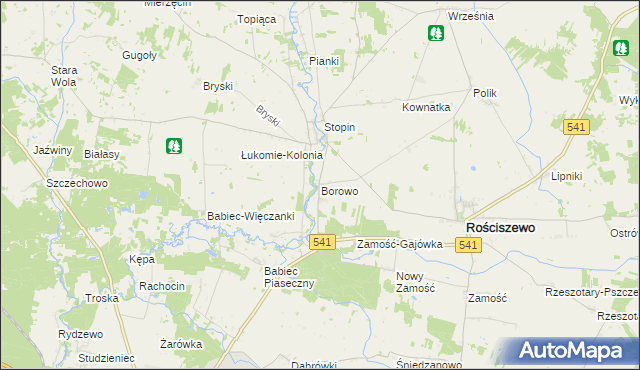 mapa Borowo gmina Rościszewo, Borowo gmina Rościszewo na mapie Targeo