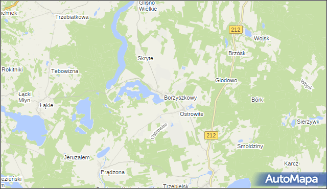 mapa Borzyszkowy, Borzyszkowy na mapie Targeo