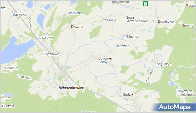 mapa Bukówiec Górny, Bukówiec Górny na mapie Targeo
