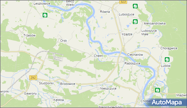 mapa Chełm gmina Rudna, Chełm gmina Rudna na mapie Targeo
