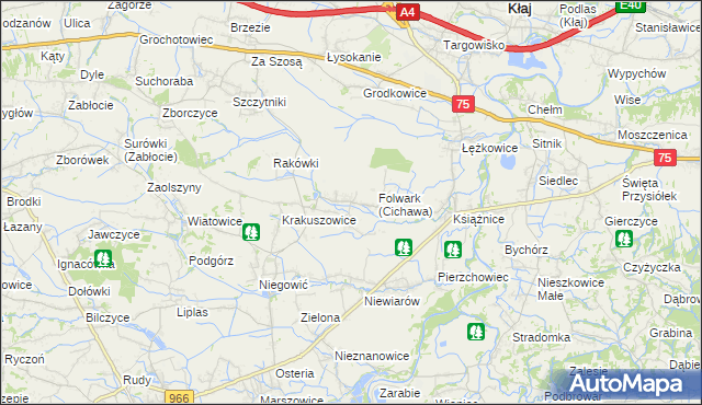 mapa Cichawa, Cichawa na mapie Targeo