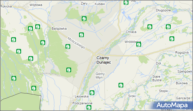 mapa Czarny Dunajec, Czarny Dunajec na mapie Targeo
