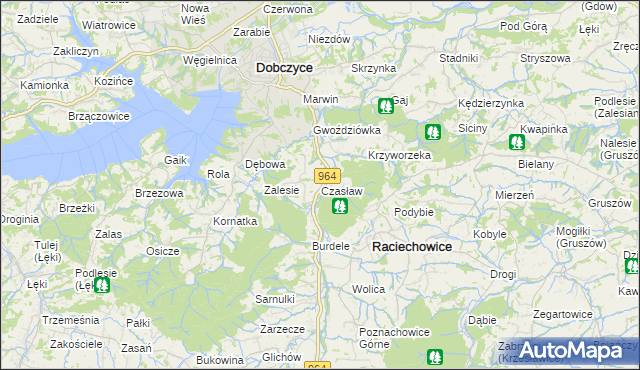 mapa Czasław gmina Raciechowice, Czasław gmina Raciechowice na mapie Targeo