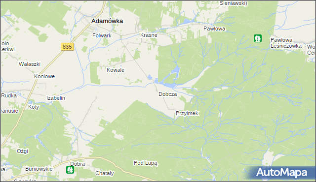 mapa Dobcza, Dobcza na mapie Targeo