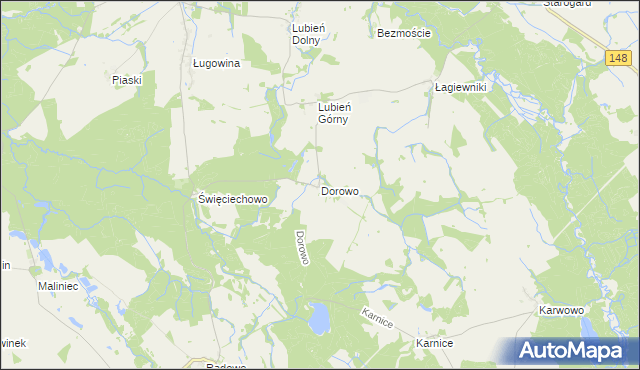mapa Dorowo, Dorowo na mapie Targeo