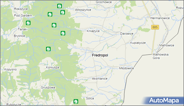 mapa Fredropol, Fredropol na mapie Targeo