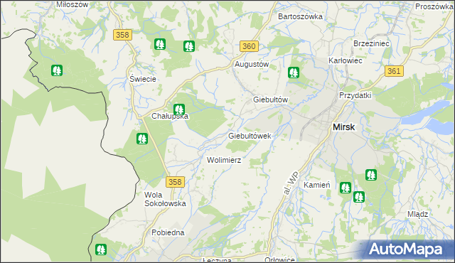 mapa Giebułtówek, Giebułtówek na mapie Targeo