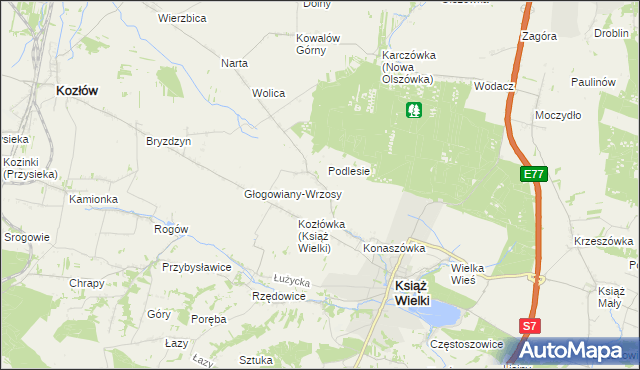 mapa Głogowiany-Stara Wieś, Głogowiany-Stara Wieś na mapie Targeo