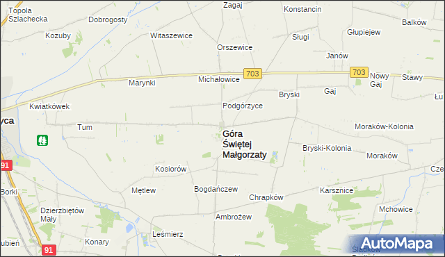 mapa Góra Świętej Małgorzaty, Góra Świętej Małgorzaty na mapie Targeo