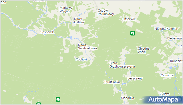 mapa Górany gmina Krynki, Górany gmina Krynki na mapie Targeo