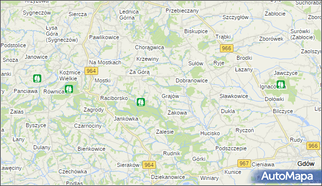 mapa Grajów, Grajów na mapie Targeo