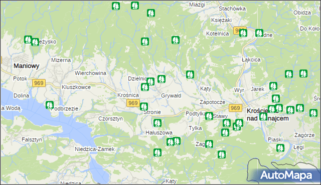 mapa Grywałd, Grywałd na mapie Targeo