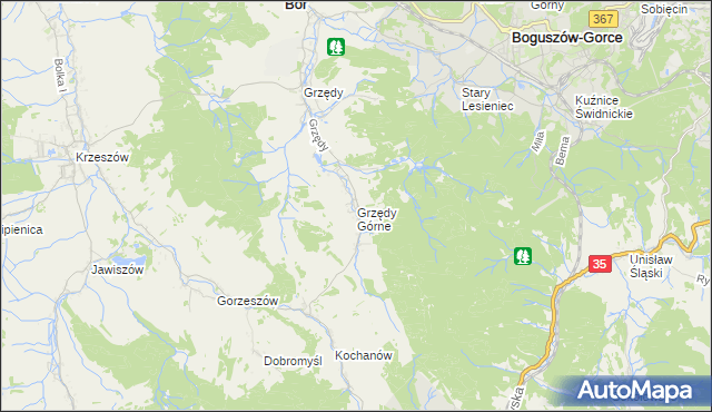 mapa Grzędy Górne, Grzędy Górne na mapie Targeo