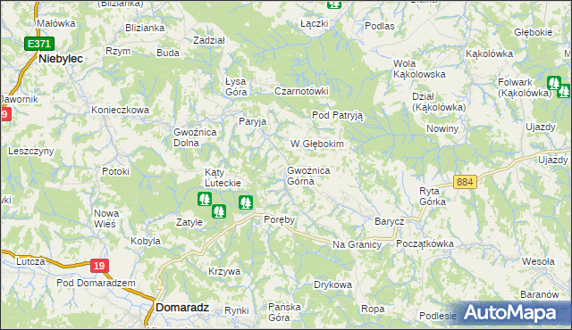 mapa Gwoźnica Górna, Gwoźnica Górna na mapie Targeo