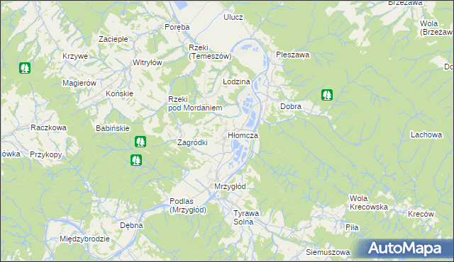 mapa Hłomcza, Hłomcza na mapie Targeo