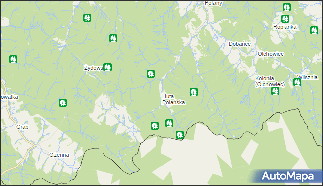 mapa Huta Polańska, Huta Polańska na mapie Targeo