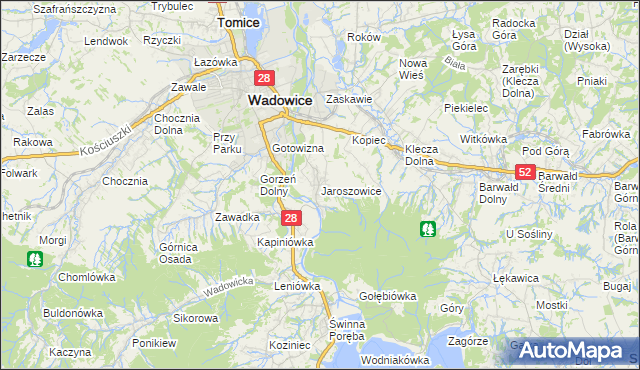 mapa Jaroszowice, Jaroszowice na mapie Targeo