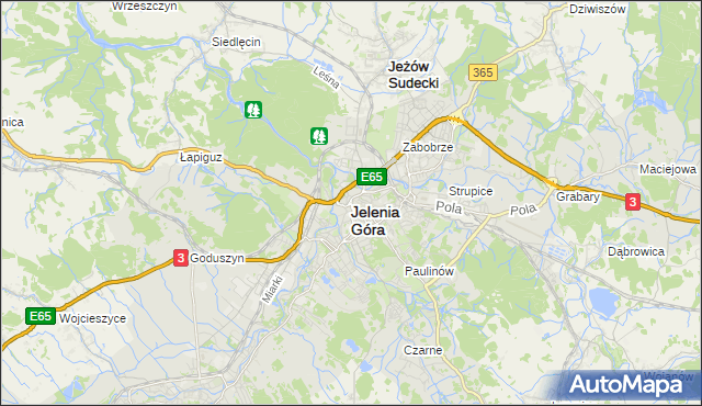mapa Jelenia Góra, Jelenia Góra na mapie Targeo