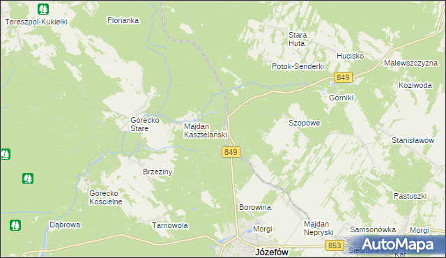 mapa Józefów Roztoczański, Józefów Roztoczański na mapie Targeo
