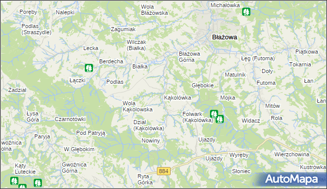 mapa Kąkolówka, Kąkolówka na mapie Targeo