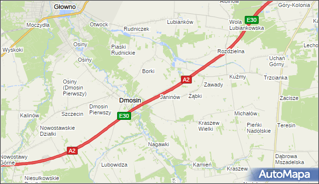 mapa Kałęczew gmina Dmosin, Kałęczew gmina Dmosin na mapie Targeo