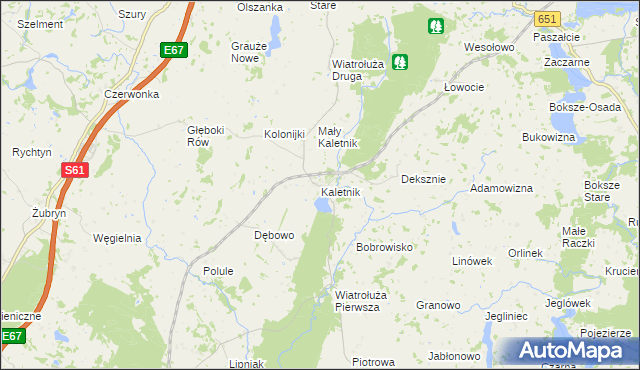 mapa Kaletnik gmina Szypliszki, Kaletnik gmina Szypliszki na mapie Targeo