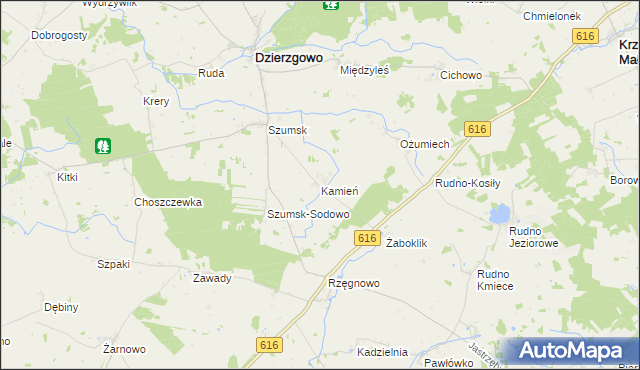 mapa Kamień gmina Dzierzgowo, Kamień gmina Dzierzgowo na mapie Targeo