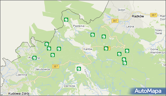 mapa Karłów gmina Radków, Karłów gmina Radków na mapie Targeo