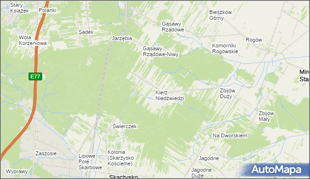 mapa Kierz Niedźwiedzi, Kierz Niedźwiedzi na mapie Targeo