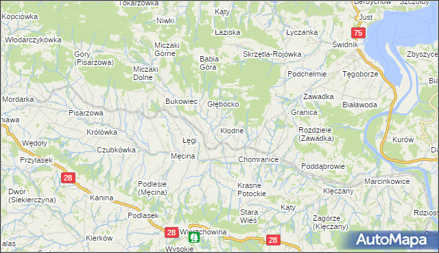 mapa Kłodne, Kłodne na mapie Targeo