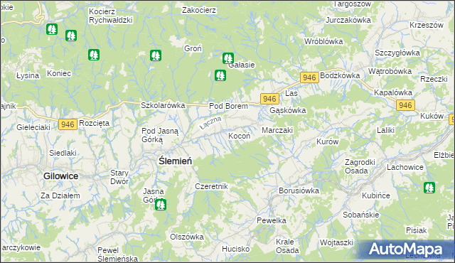 mapa Kocoń, Kocoń na mapie Targeo