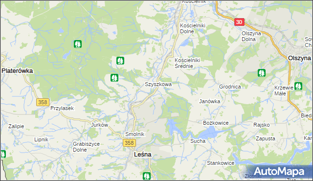 mapa Kościelniki Górne, Kościelniki Górne na mapie Targeo