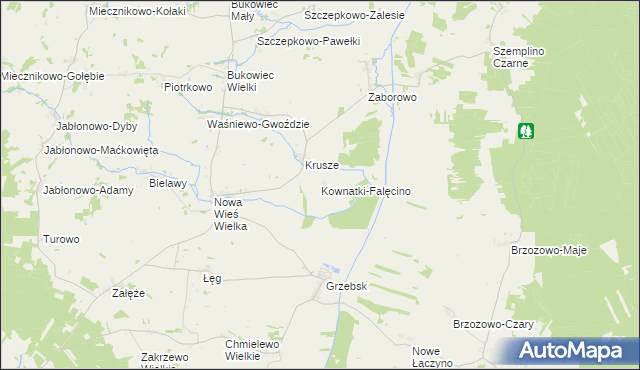 mapa Kownatki-Falęcino, Kownatki-Falęcino na mapie Targeo