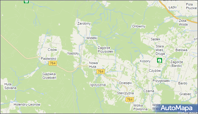 mapa Koziel gmina Raków, Koziel gmina Raków na mapie Targeo