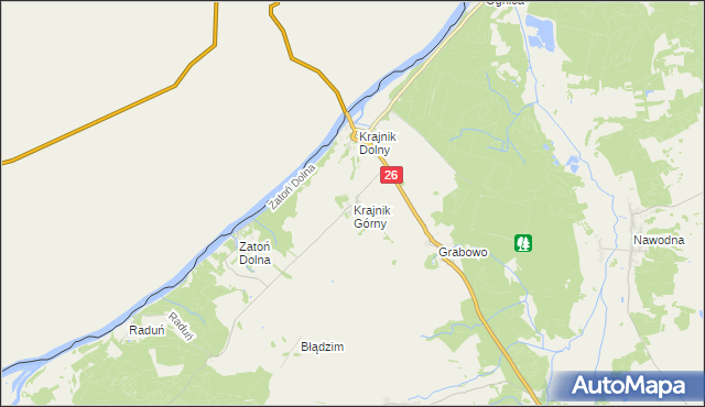 mapa Krajnik Górny, Krajnik Górny na mapie Targeo