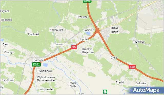 mapa Kruszyn Krajeński, Kruszyn Krajeński na mapie Targeo