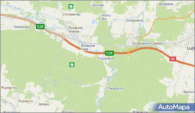 mapa Krzykowice gmina Łęczyce, Krzykowice gmina Łęczyce na mapie Targeo