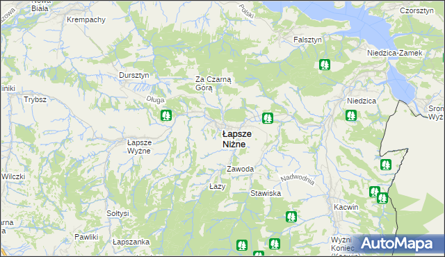 mapa Łapsze Niżne, Łapsze Niżne na mapie Targeo