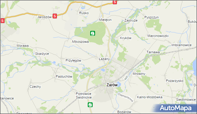 mapa Łażany, Łażany na mapie Targeo