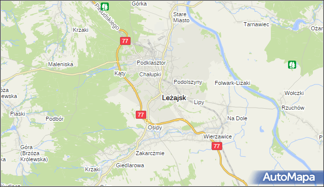 mapa Leżajsk, Leżajsk na mapie Targeo