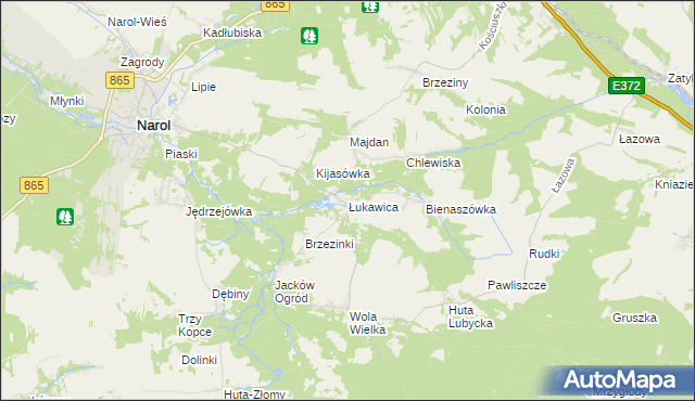 mapa Łukawica gmina Narol, Łukawica gmina Narol na mapie Targeo