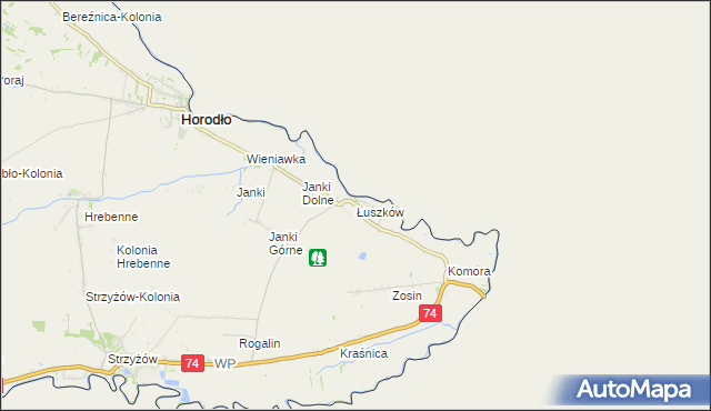 mapa Łuszków, Łuszków na mapie Targeo