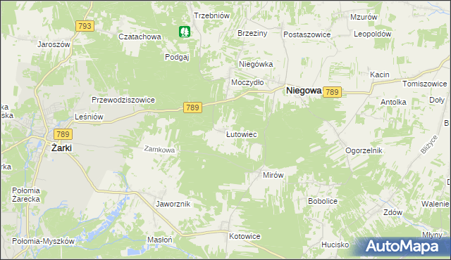 mapa Łutowiec, Łutowiec na mapie Targeo